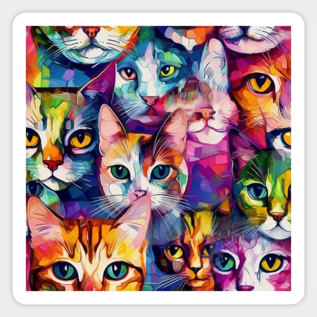 Bright cats Sticker by honeythief